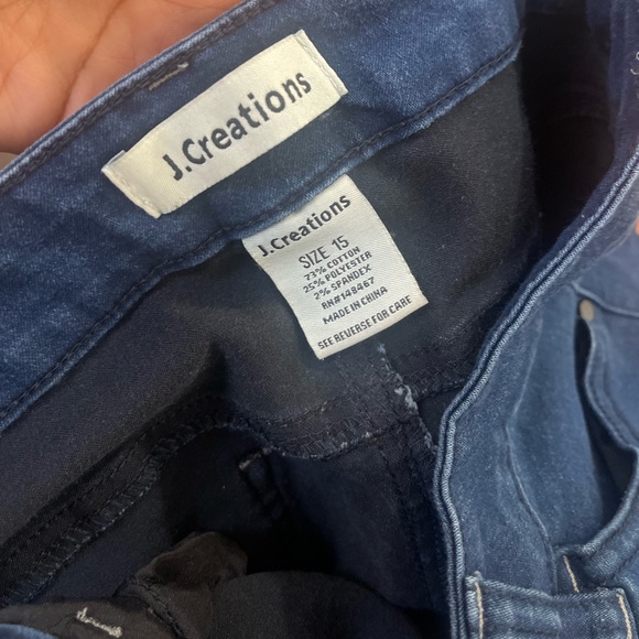 J. Creations Curve Mid Blue Stretch Jeggings - Picture 4 of 4